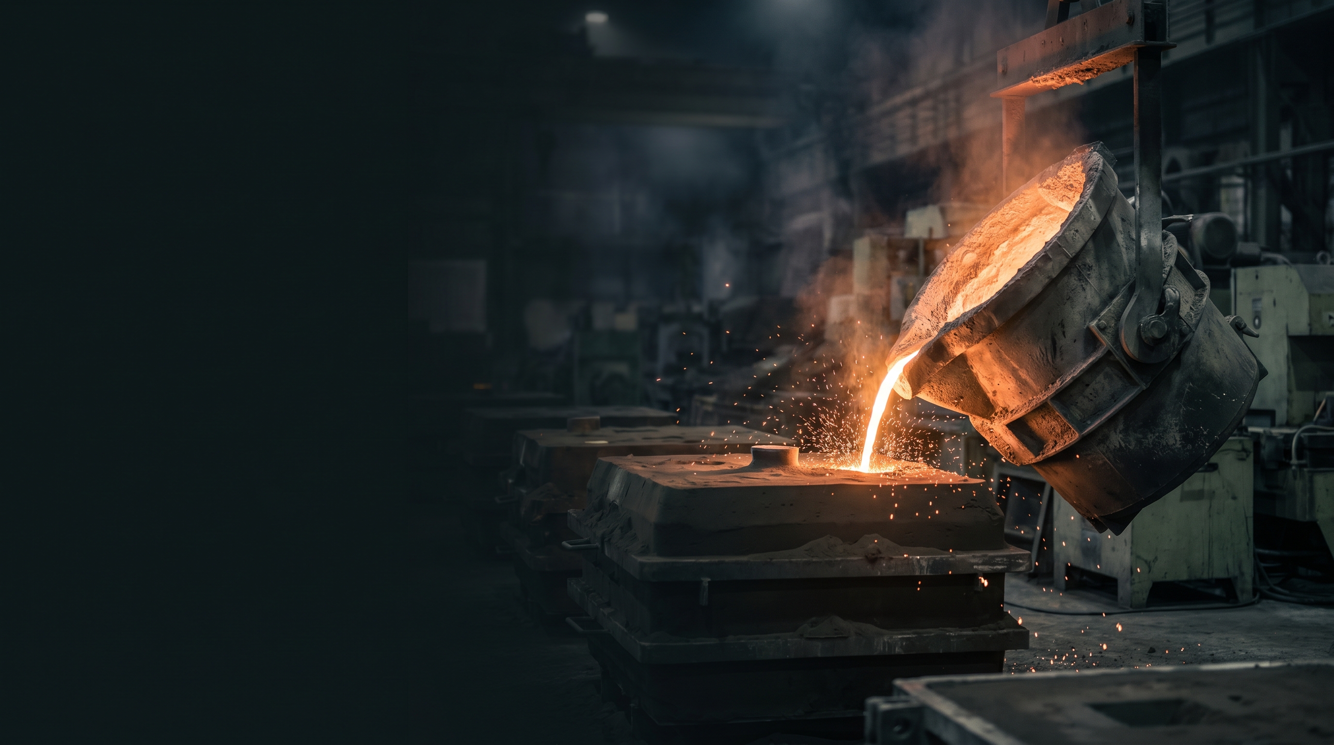 Molten metal poured into a sand mould in the Concept X foundry